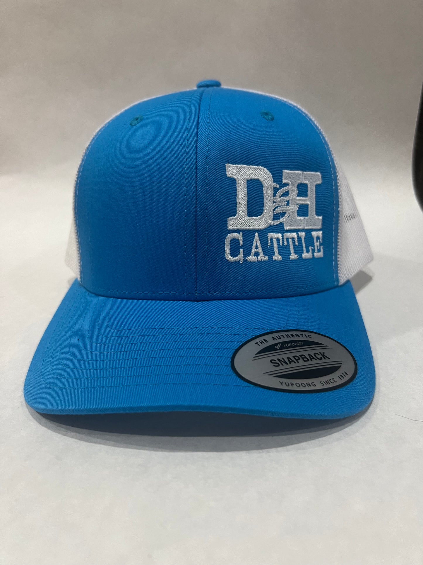 Caribbean blue and white snapback