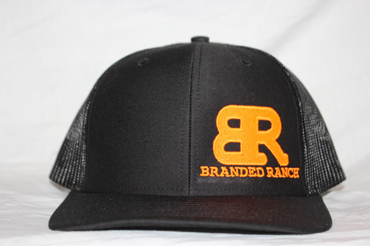 Snap Back Hats Ranch Branded Ranch Orange and Black SnapBack
